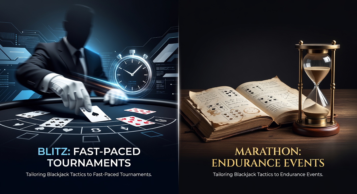 Intense blackjack tournament action with players locked in rapid-fire hands at a high-stakes table