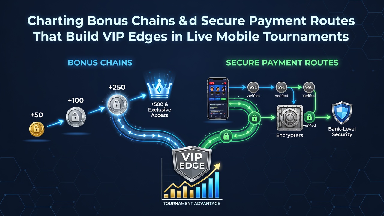 Mobile tournament interface displaying bonus progression and secure payment options on a smartphone screen