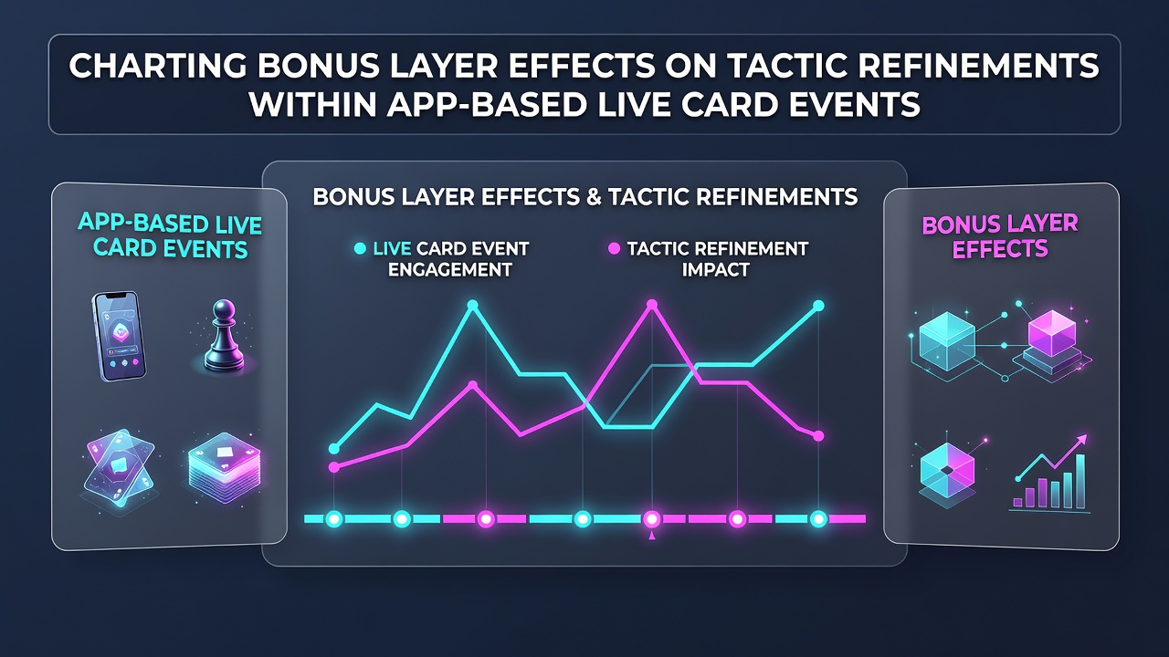 Mobile app interface displaying layered bonus indicators during a live card event session