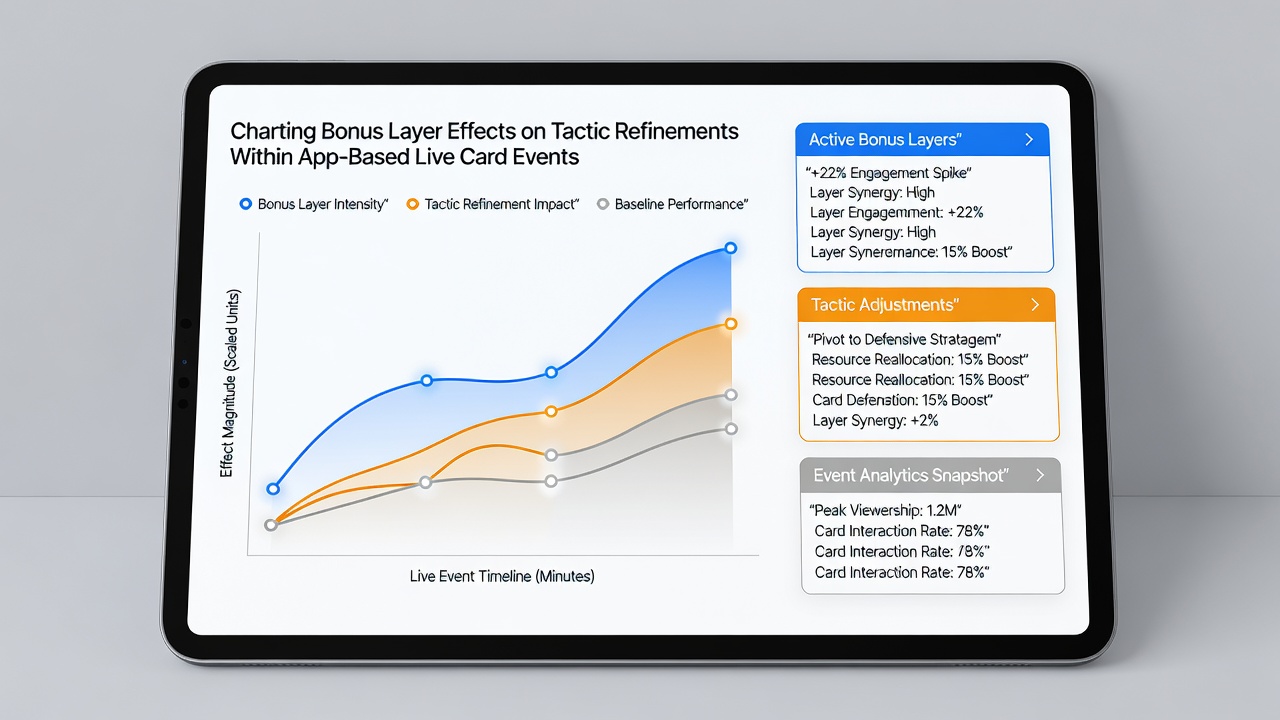 Analytics dashboard showing player tactic shifts correlated with active bonus layers in live card apps