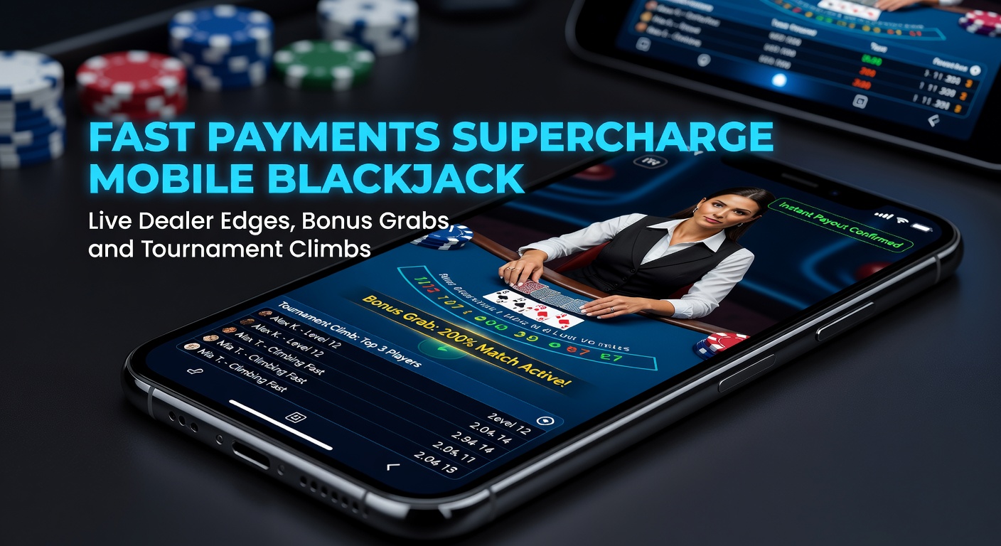 Mobile blackjack player on smartphone engaging with live dealer table via fast payment interface