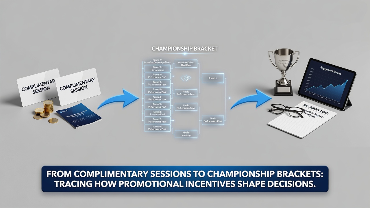 Tournament bracket visualization on a tablet screen showing live dealer competition progress and bonus reward paths