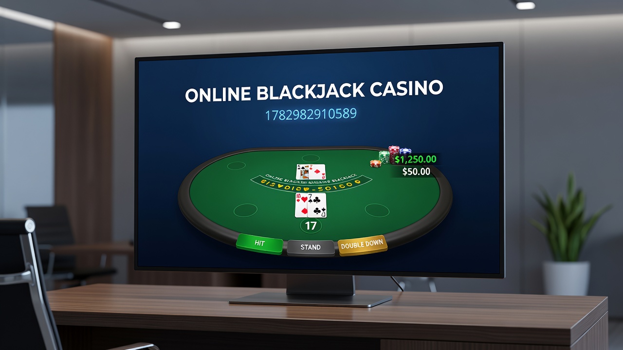 Live dealer blackjack session in an online casino environment