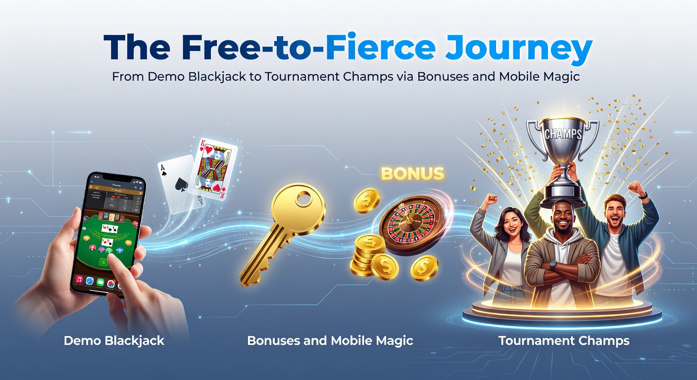 Smartphone displaying a mobile blackjack tournament entry screen with bonus icons and live dealer feed, highlighting on-the-go progression to competitive play